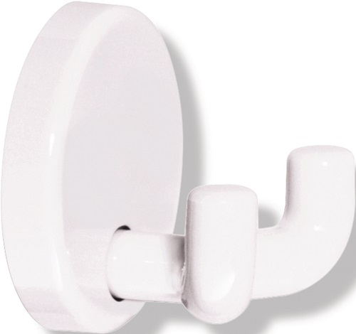 Doppelhaken 801.90.020 2 Haken Polyamid 99 reinweiß Ø 40 mm Ausladung 31 mm HEWI