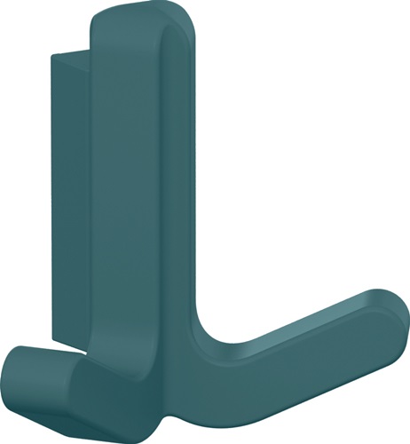 Doppelhaken Serie 477 matt, elastisch Kunststoff (TPU) 55 aquablau Höhe 69 mm HEWI