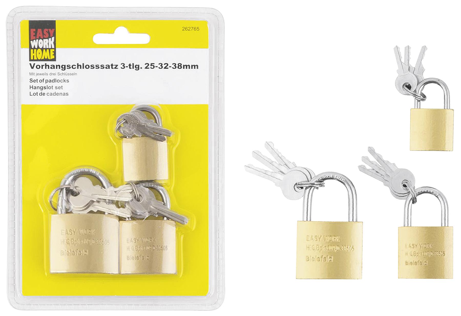 EASY WORK Vorhangschlosssatz 3-teilig - VPE: 6