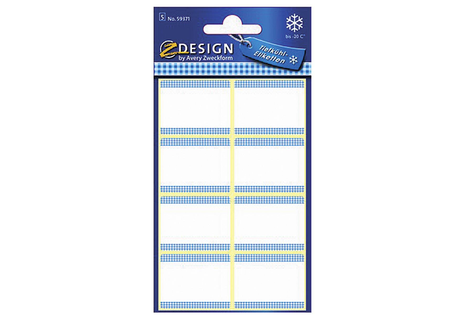 AVERY ZWECKFORM Tiefkühletik. 36x28mm ws 59371 5 Bogen - VPE: 10