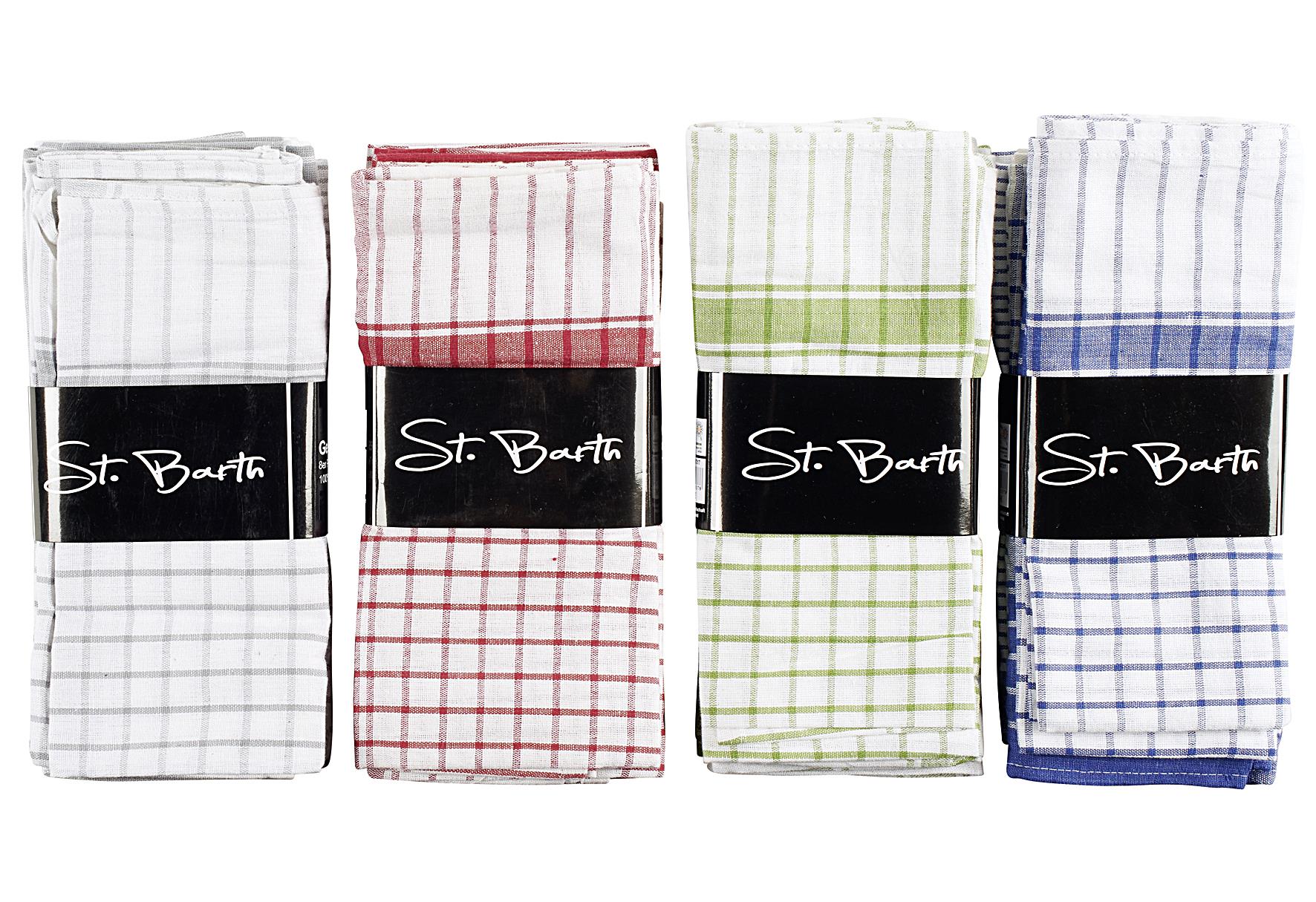 St. Barth Geschirrtuch „Karo-Design' 24x 8er Pack=192 Stück