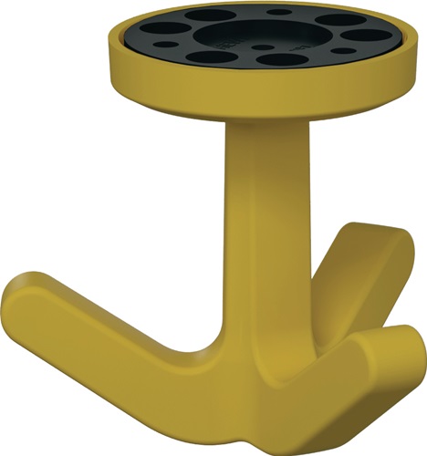 Dreifachhaken Serie 477 matt, elastisch 18 senfgelb Höhe 69 mm Ø 51 mm HEWI