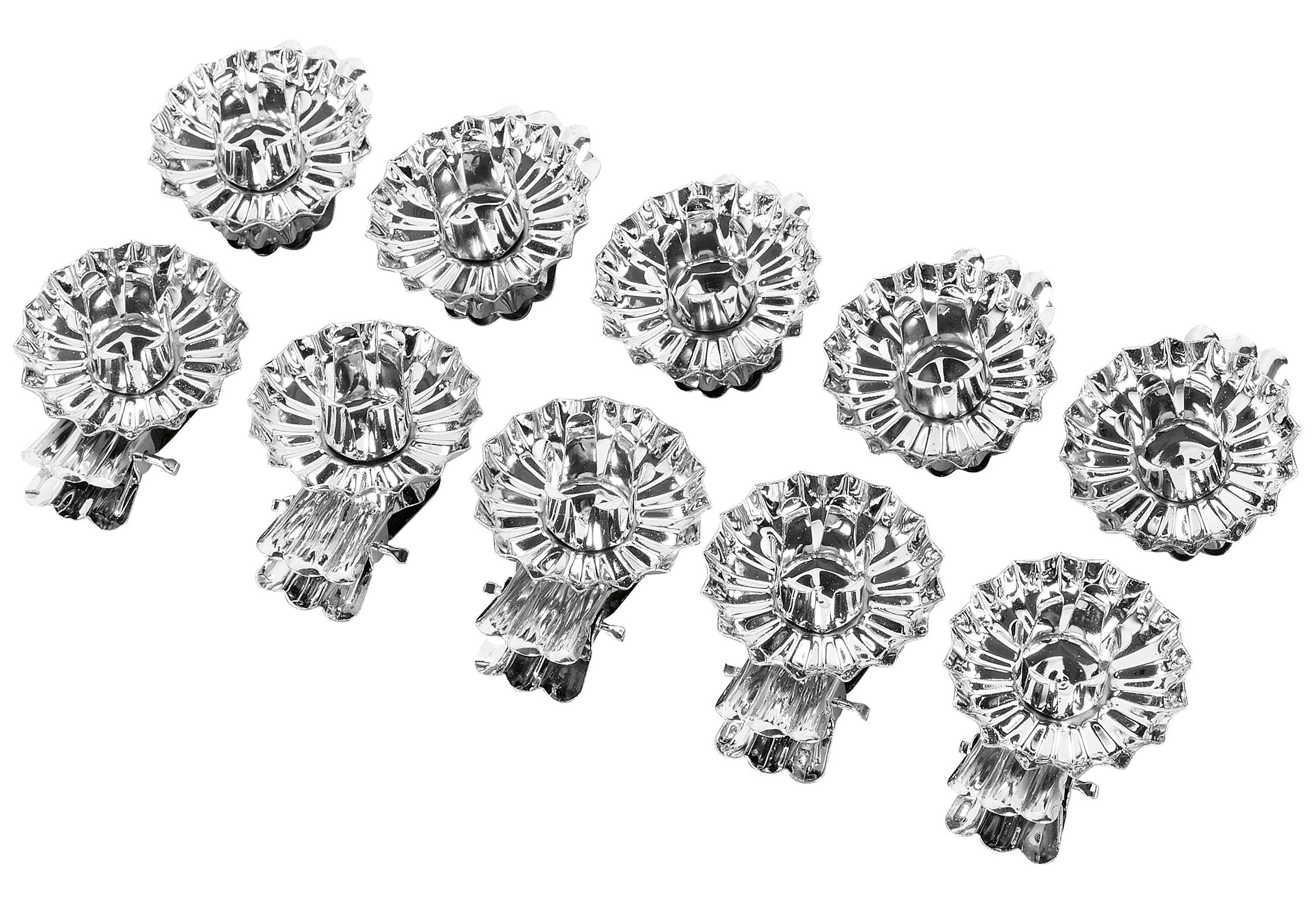 10St. Baumkerzenhalter 4cm silber - VPE: 12
