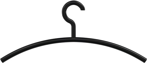 Kleiderbügel 570.3B 90 Kunststoff 90 tiefschwarz matt Breite 450 mm Höhe 190 mm HEWI
