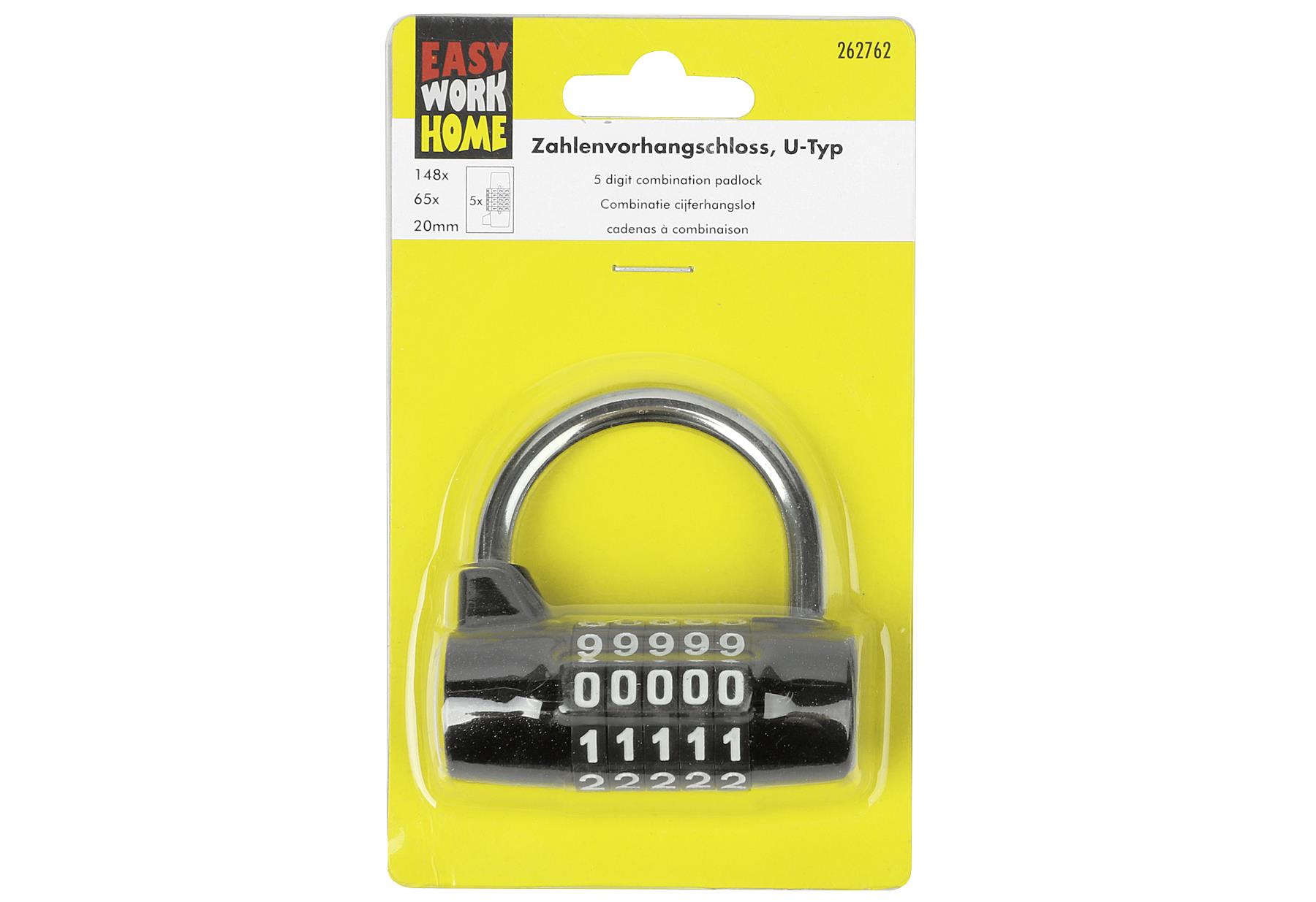 EASY WORK Zahlenvorhangschloss - VPE: 8