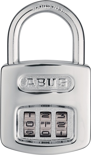 Zahlenvorhangschloss 160/40 Schlosskörperbreite 42 mm Stahl gehärtet silber Anzahl Zahlenrollen 3 ABUS