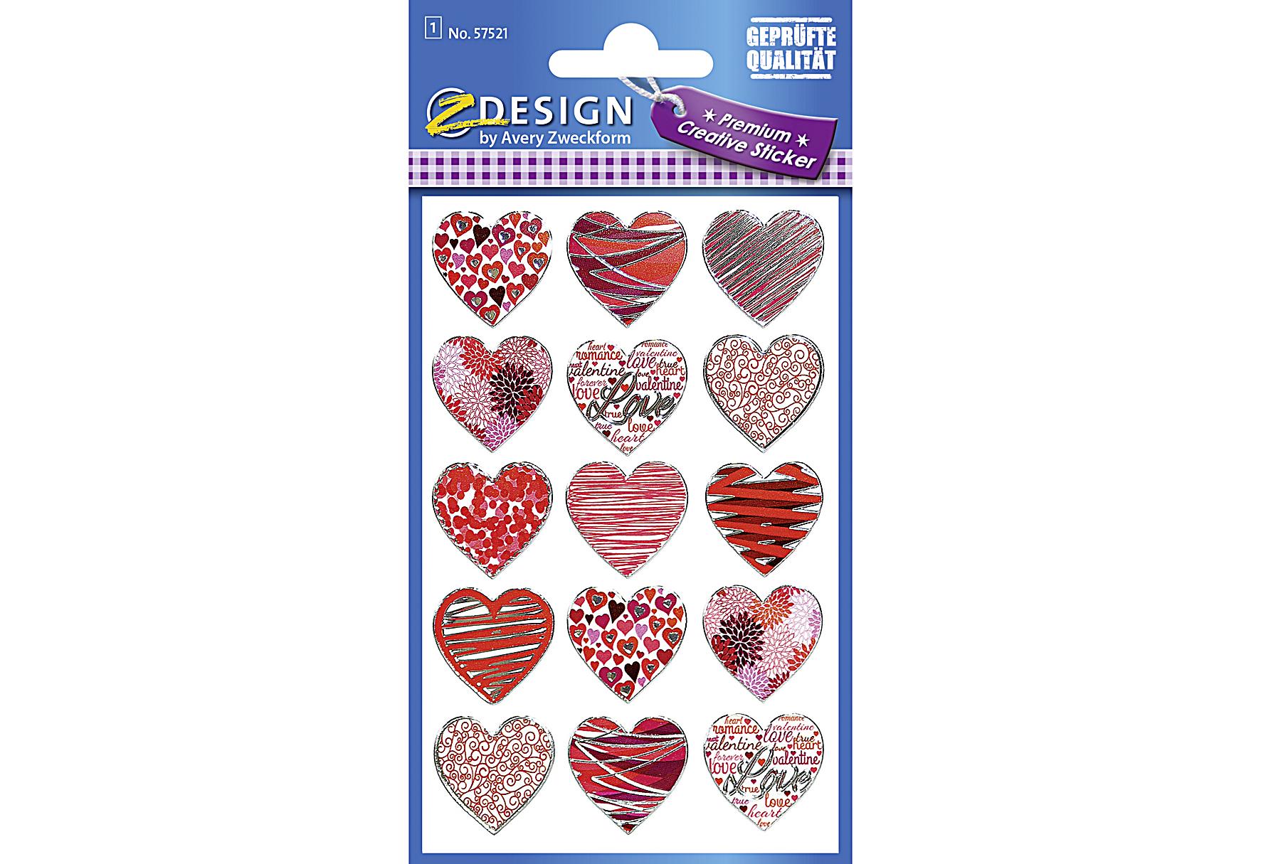 AVERY ZWECKFORM CRE Effektfolie Sticker Herzen - VPE: 10