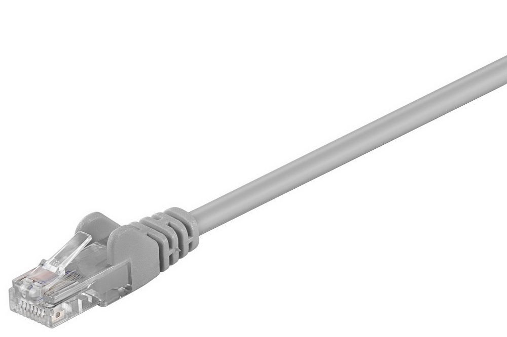 CAT 6 Netzwerkkabel, U/UTP 2xRJ45 Stecker ungeschirmt 1 m grau