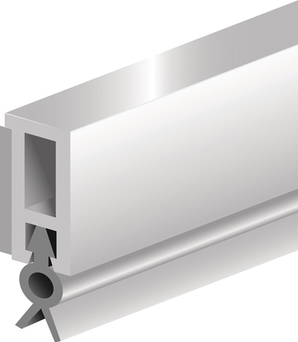 Abdichtungsschiene PTS-ZK Länge 2100 mm Breite 6 mm selbstklebend Kunststoff blank weiß mit weißh PVC-Lippe ELLEN